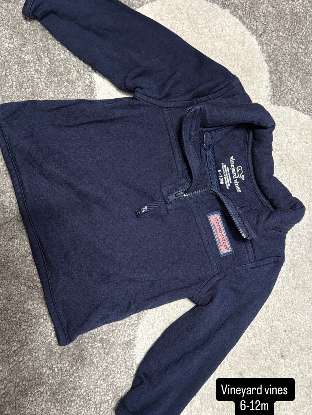 Vineyard Vines Navy Blue Baby Half-Zip Fleece Pullover